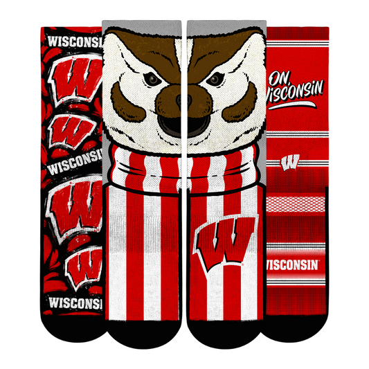 Unisex Rock Em Socks  Wisconsin Badgers Fan Favorite Three-Pack Crew Sock Set