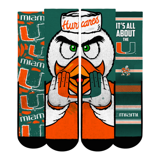 Unisex Rock Em Socks  Miami Hurricanes Fan Favorite Three-Pack Crew Sock Set