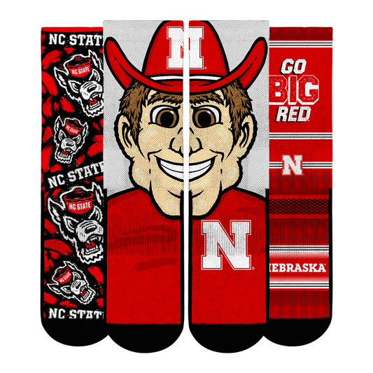 Unisex Rock Em Socks  Nebraska Huskers Fan Favorite Three-Pack Crew Sock Set