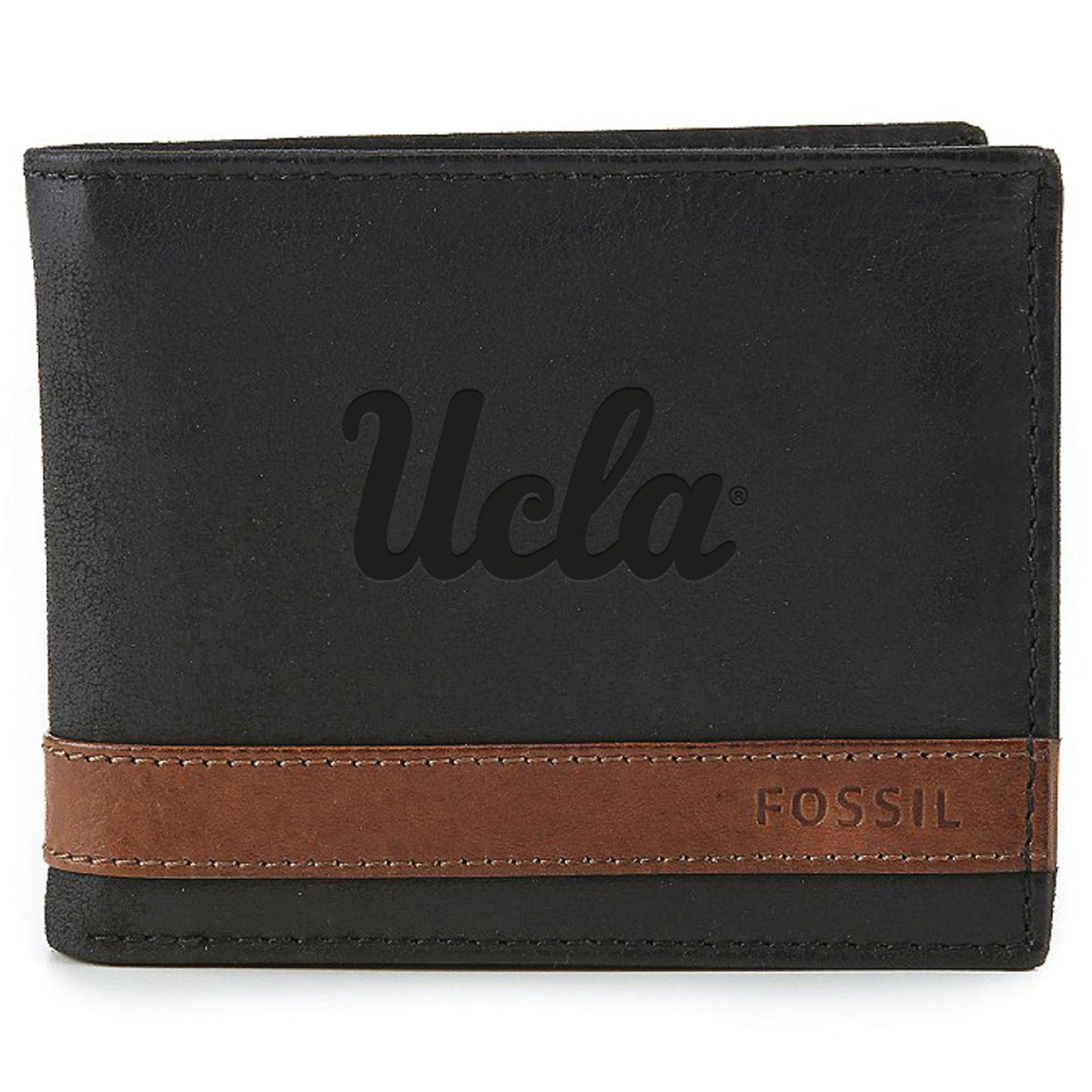 Men's Fossil  Black UCLA Bruins Quinn Flip ID Bifold Wallet