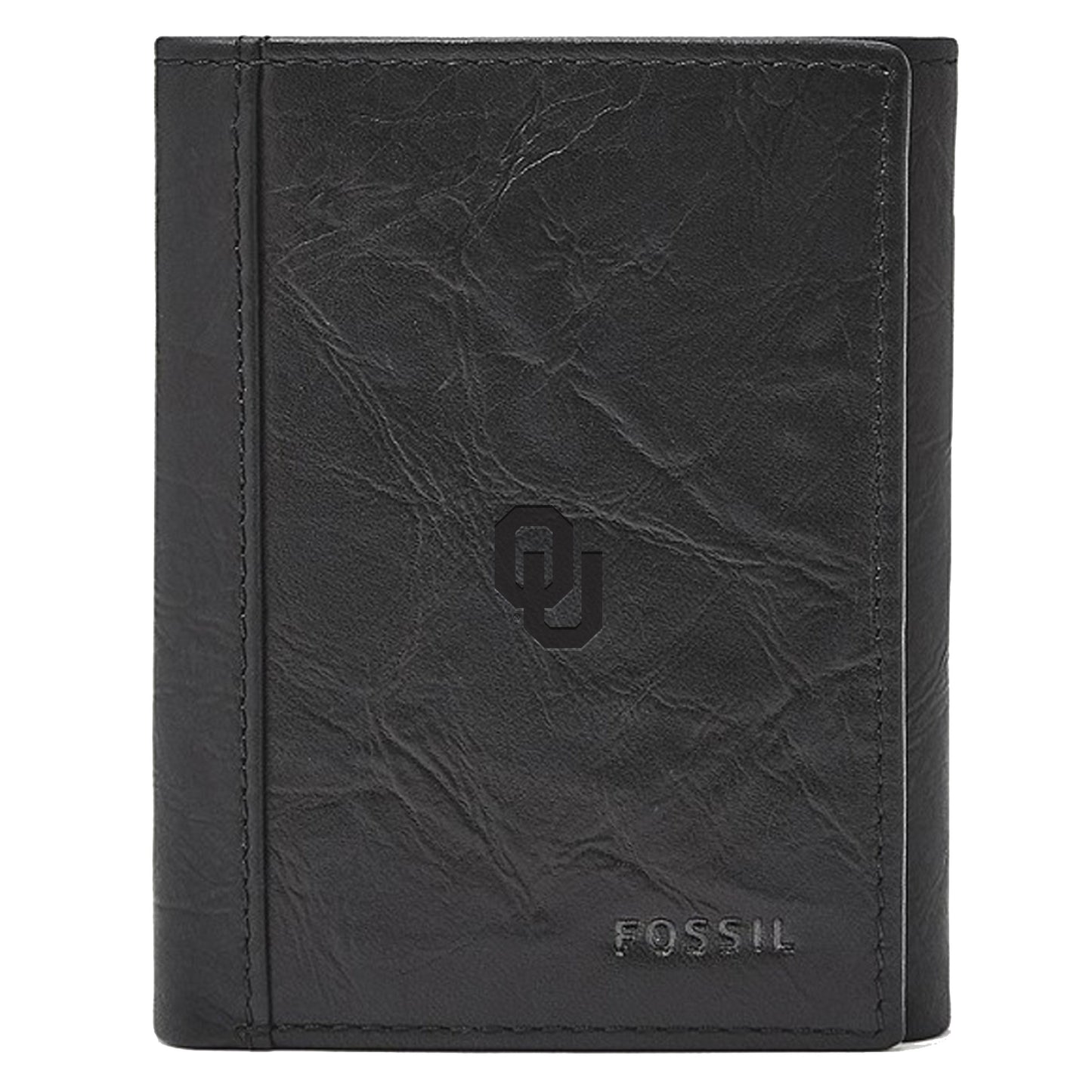 Men's Fossil  Black Oklahoma Sooners Neel Extra Capacity Trifold Wallet