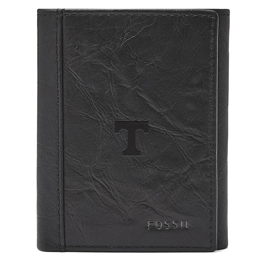 Men's Fossil  Black Tennessee Volunteers Neel Extra Capacity Trifold Wallet