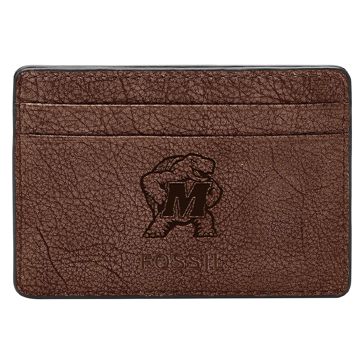 Men's Fossil  Brown Maryland Terrapins Steven Card Case