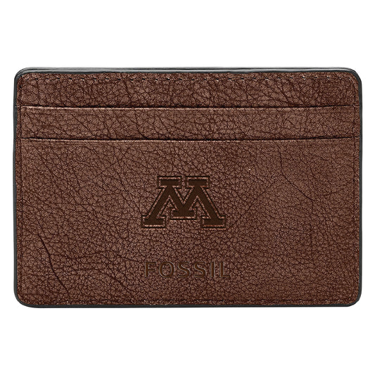 Men's Fossil  Brown Minnesota Golden Gophers Steven Card Case