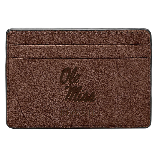 Men's Fossil  Brown Ole Miss Rebels Steven Card Case