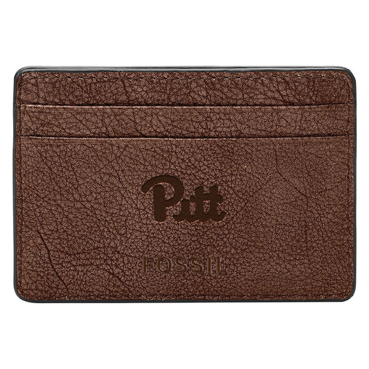 Men's Fossil  Brown Pitt Panthers Steven Card Case