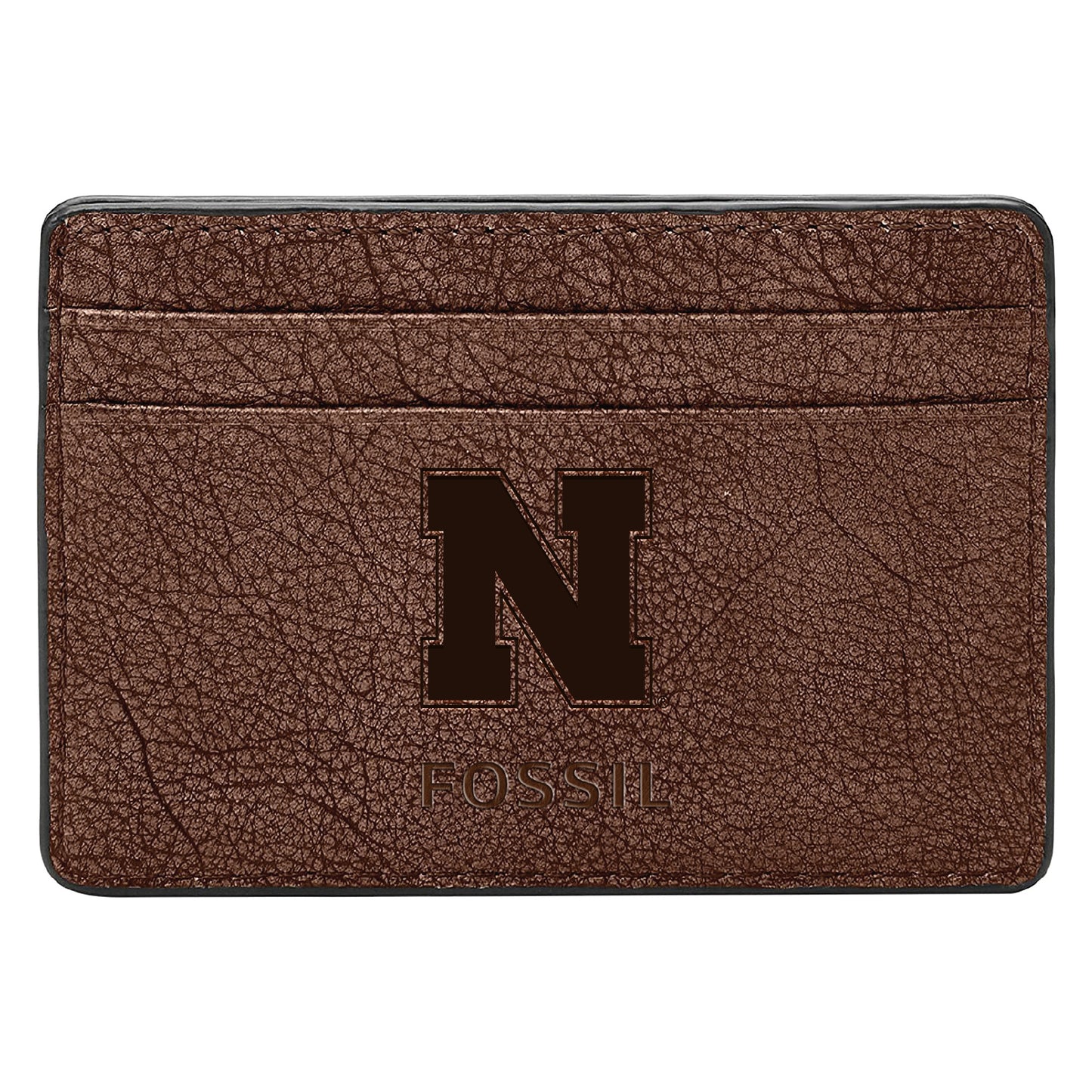 Men's Fossil  Brown Nebraska Huskers Steven Card Case