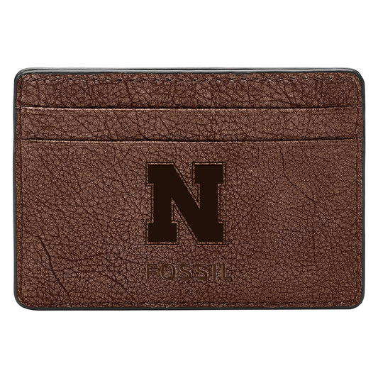 Men's Fossil  Brown Nebraska Huskers Steven Card Case