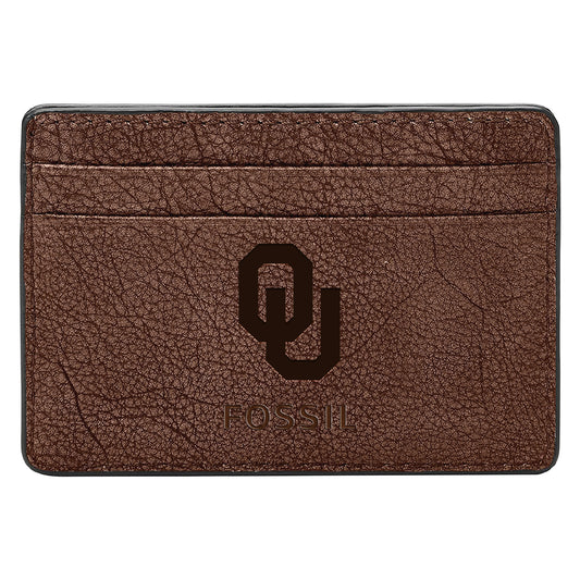 Men's Fossil  Brown Oklahoma Sooners Steven Card Case