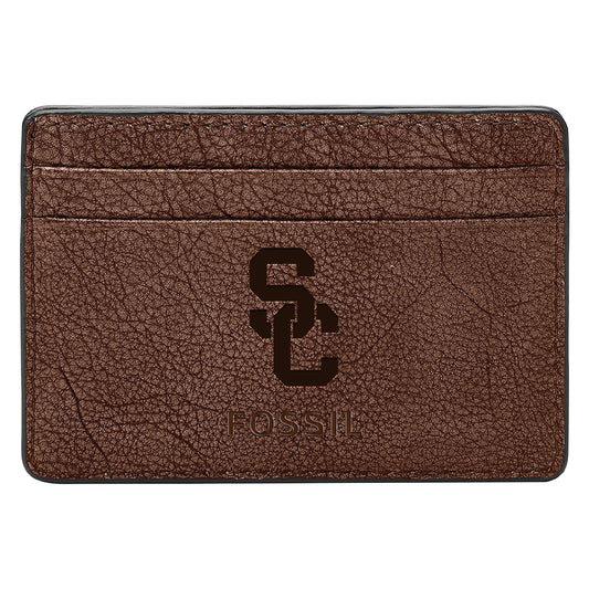 Men's Fossil  Brown USC Trojans Steven Card Case