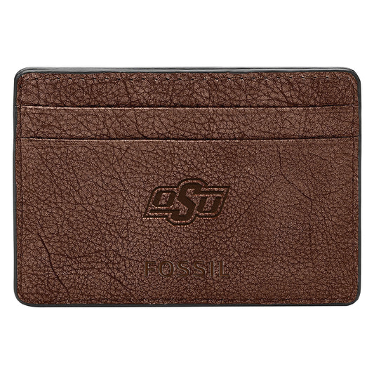 Men's Fossil  Brown Oklahoma State Cowboys Steven Card Case