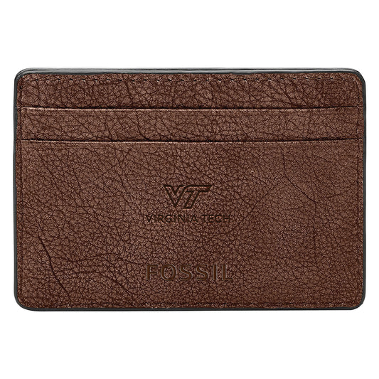 Men's Fossil  Brown Virginia Tech Hokies Steven Card Case