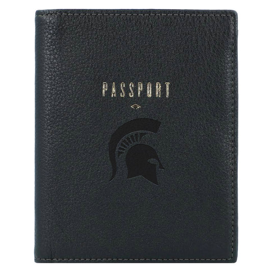 Fossil  Black Michigan State Spartans Travel RFID Passport Case