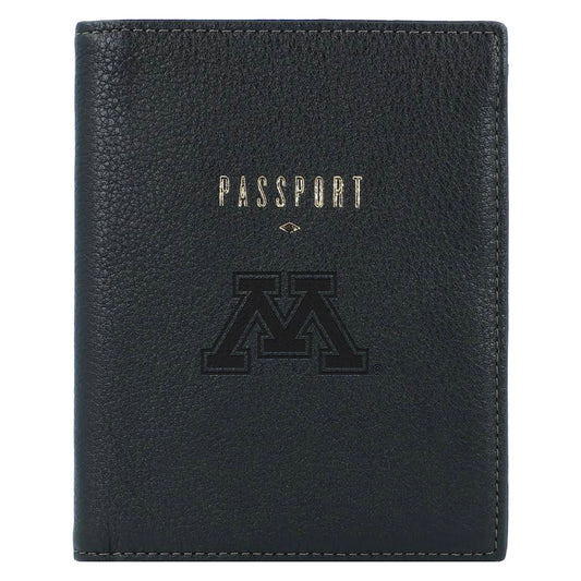 Fossil  Black Minnesota Golden Gophers Travel RFID Passport Case