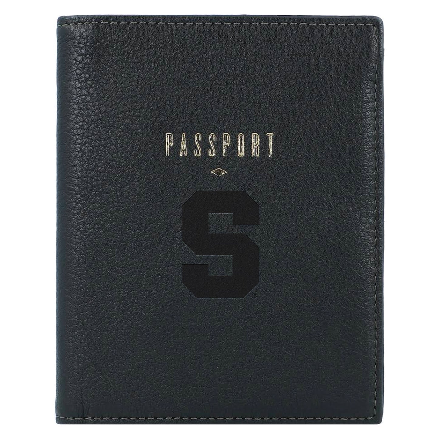 Fossil  Black Syracuse Orange Travel RFID Passport Case