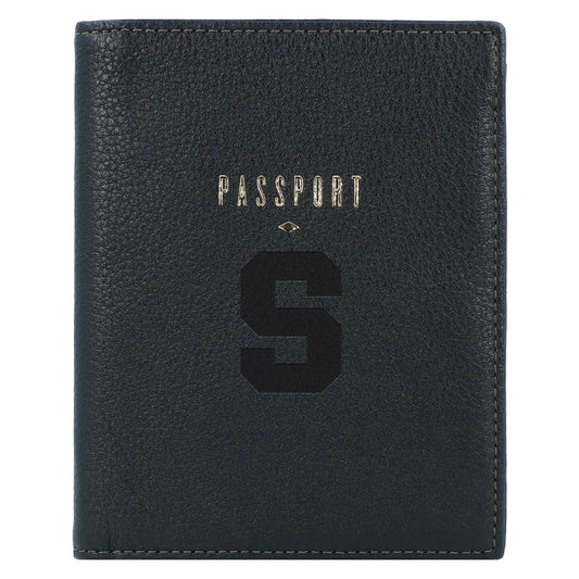 Fossil  Black Syracuse Orange Travel RFID Passport Case