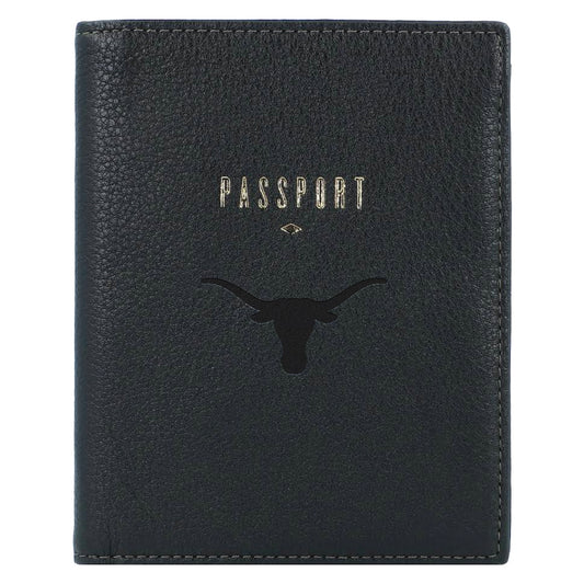 Fossil  Black Texas Longhorns Travel RFID Passport Case