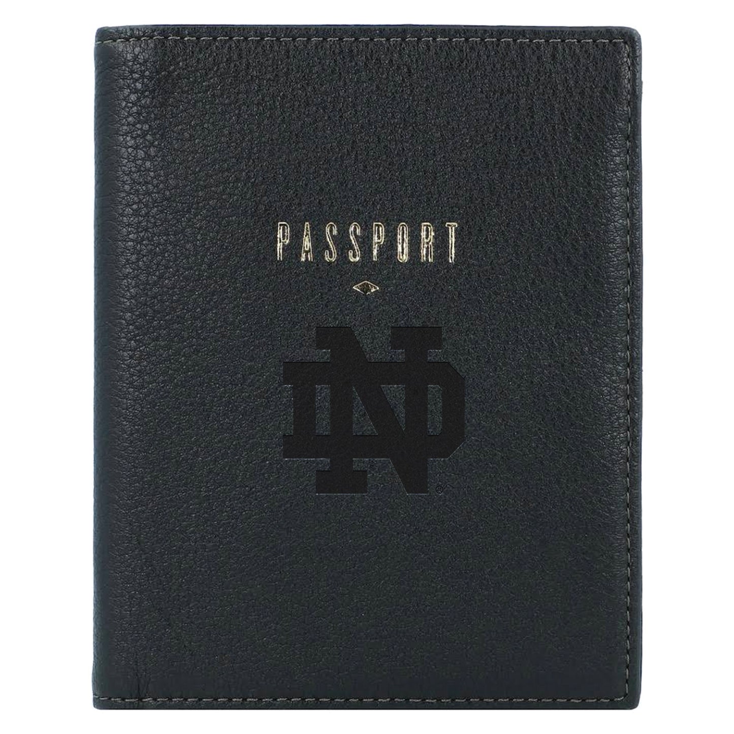 Fossil  Black Notre Dame Fighting Irish Travel RFID Passport Case