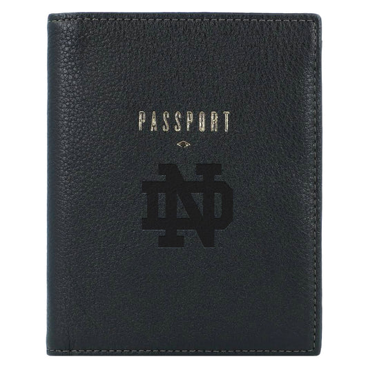 Fossil  Black Notre Dame Fighting Irish Travel RFID Passport Case