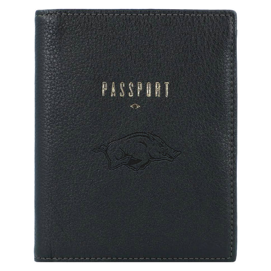 Fossil  Black Arkansas Razorbacks Travel RFID Passport Case