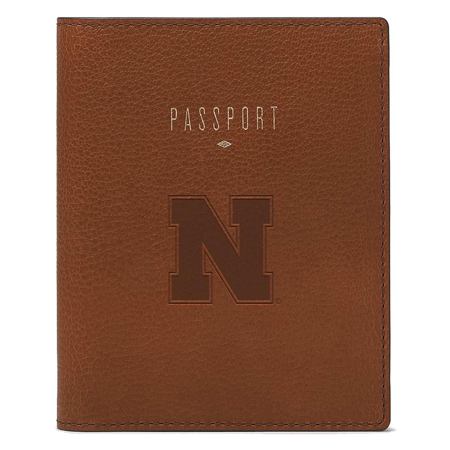 Fossil  Brown Nebraska Huskers Travel RFID Passport Case