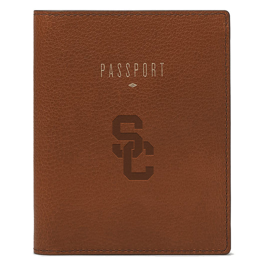 Fossil  Brown USC Trojans Travel RFID Passport Case