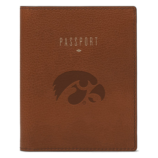 Fossil  Brown Iowa Hawkeyes Travel RFID Passport Case