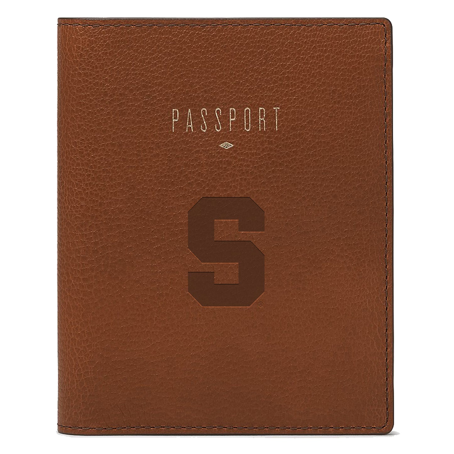 Fossil  Brown Syracuse Orange Travel RFID Passport Case