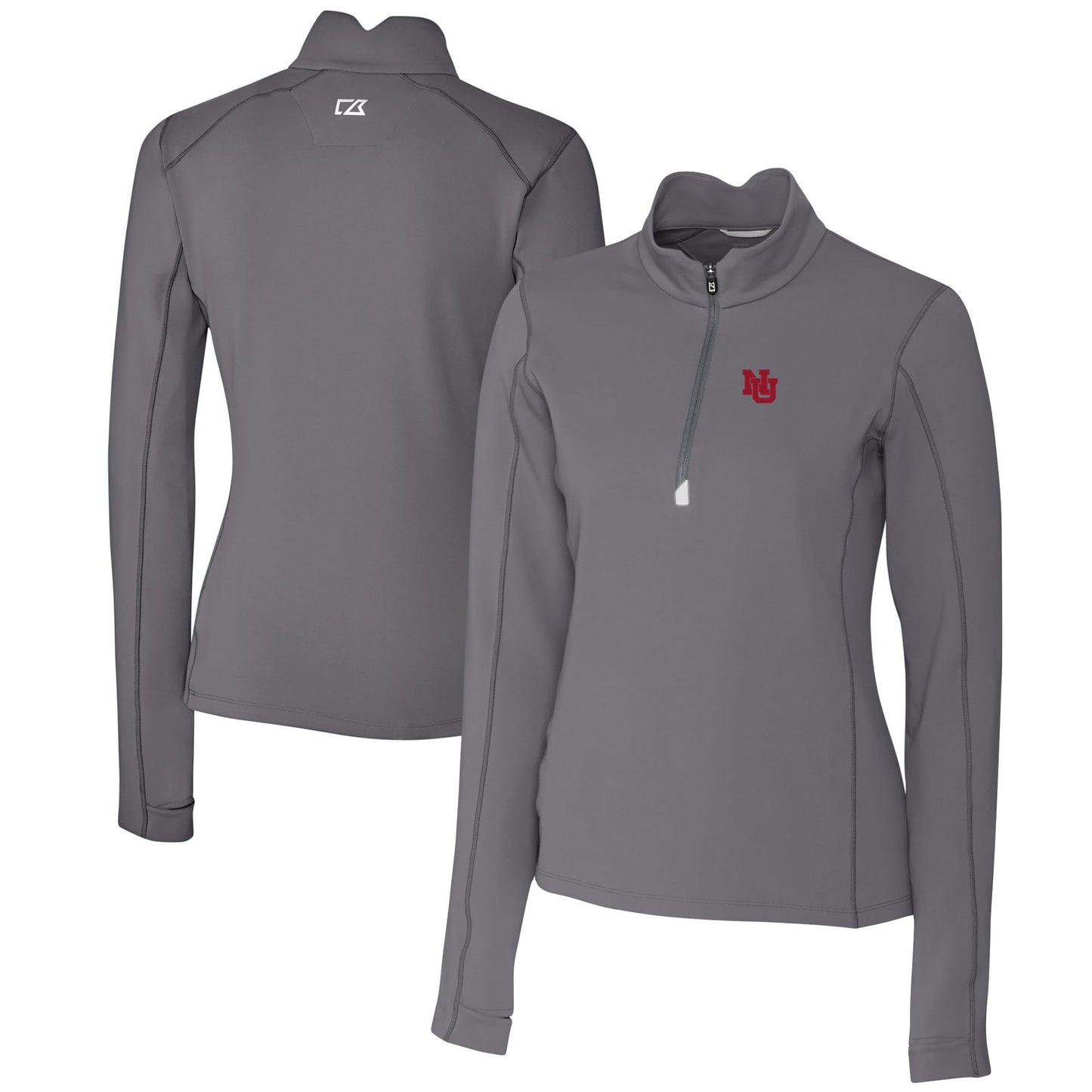 Women's Cutter & Buck  Gray Nebraska Huskers Traverse Stretch Quarter-Zip Pullover Top