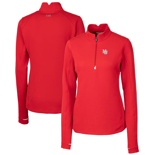 Women's Cutter & Buck  Scarlet Nebraska Huskers Traverse Stretch Quarter-Zip Pullover Top