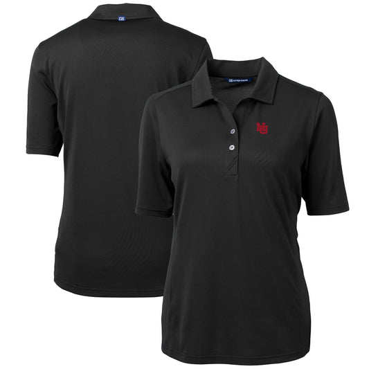 Women's Cutter & Buck  Black Nebraska Huskers Virtue Eco Pique Recycled Polo