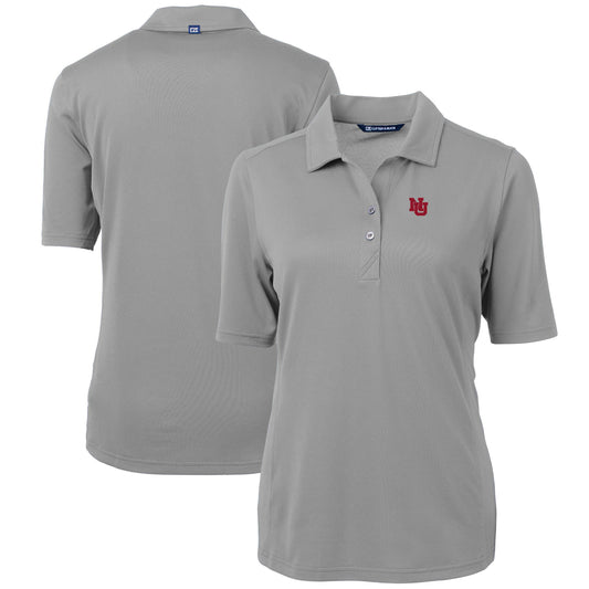 Women's Cutter & Buck  Gray Nebraska Huskers Virtue Eco Pique Recycled Polo