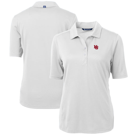 Women's Cutter & Buck  White Nebraska Huskers Virtue Eco Pique Recycled Polo