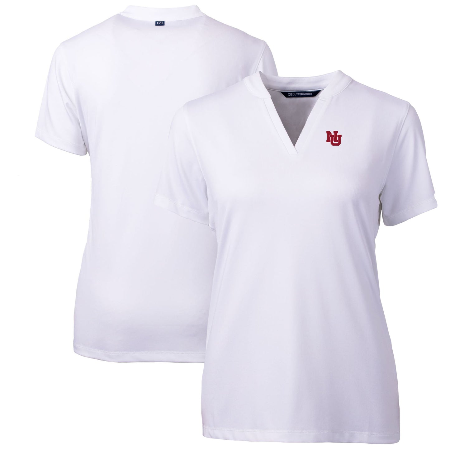 Women's Cutter & Buck  White Nebraska Huskers  DryTec Forge Stretch V-Neck Blade Top