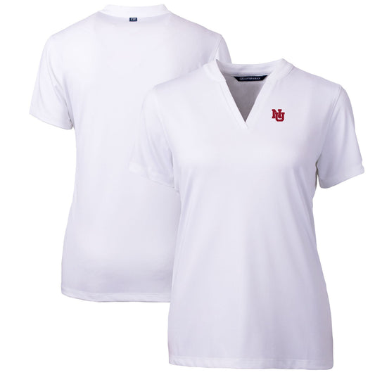 Women's Cutter & Buck  White Nebraska Huskers  DryTec Forge Stretch V-Neck Blade Top