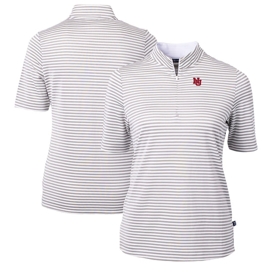 Women's Cutter & Buck Gray Nebraska Huskers Virtue Eco Pique Recycled Tri-Blend DryTec Top