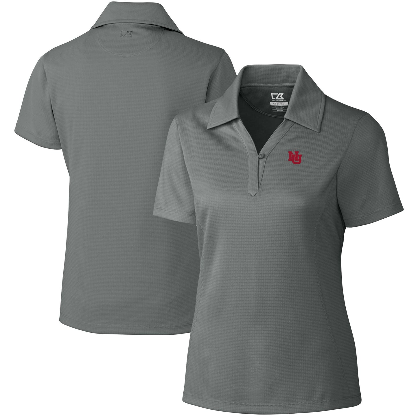 Women's Cutter & Buck Gray Nebraska Huskers Genre Textured Solid DryTec Polo