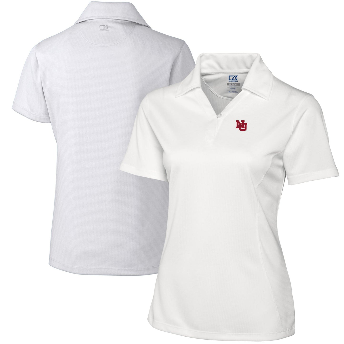 Women's Cutter & Buck White Nebraska Huskers Genre Textured Solid DryTec Polo