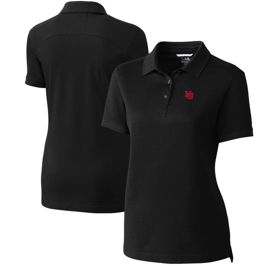 Women's Cutter & Buck Black Nebraska Huskers Advantage DryTec Tri-Blend Pique Polo