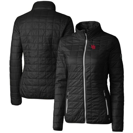 Women's Cutter & Buck Black Nebraska Huskers Rainier PrimaLoft Eco Insulated Full-Zip Puffer Jacket