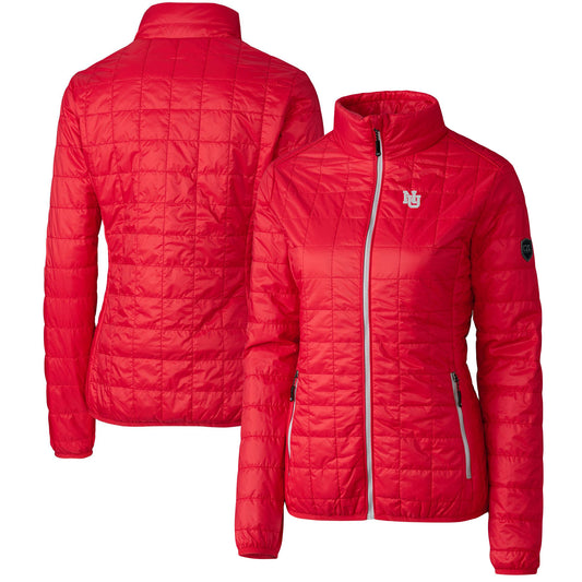 Women's Cutter & Buck Scarlet Nebraska Huskers Rainier PrimaLoft Eco Insulated Full-Zip Puffer Jacket