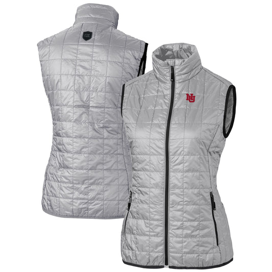 Women's Cutter & Buck Gray Nebraska Huskers Rainier Eco PrimaLoft Full-Zip Puffer Vest