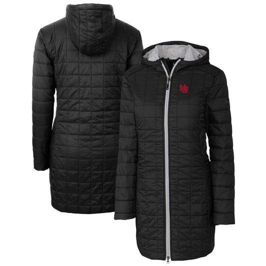 Women's Cutter & Buck Black Nebraska Huskers Rainier Eco PrimaLoft Hooded Long Coat