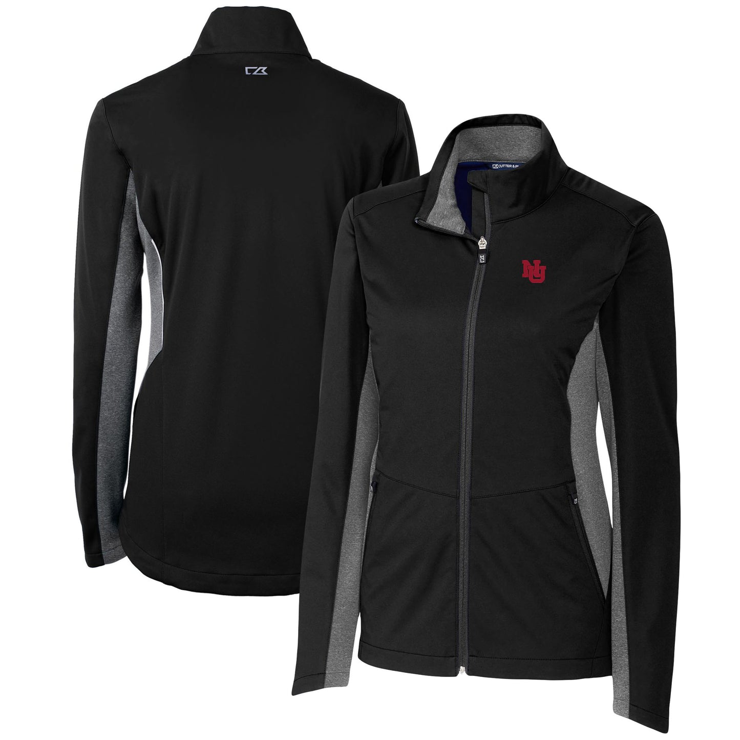 Women's Cutter & Buck Black Nebraska Huskers Navigate Softshell Full-Zip Jacket