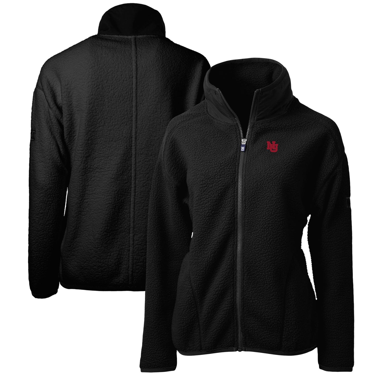 Women's Cutter & Buck Black Nebraska Huskers Cascade Eco Sherpa Fleece Full-Zip Jacket