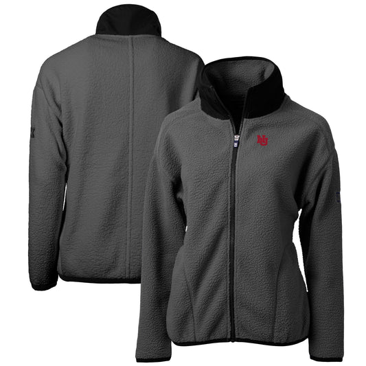 Women's Cutter & Buck Gray Nebraska Huskers Cascade Eco Sherpa Fleece Full-Zip Jacket