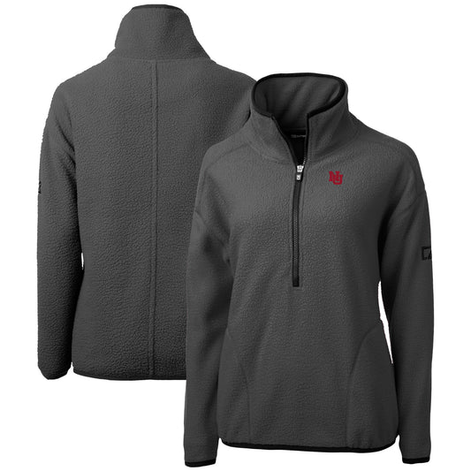 Women's Cutter & Buck Gray Nebraska Huskers Cascade Eco Sherpa Fleece Half-Zip Pullover Jacket