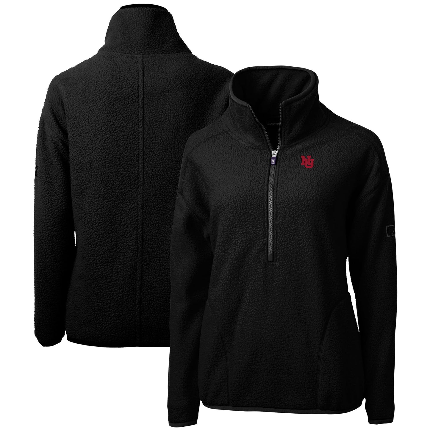 Women's Cutter & Buck Black Nebraska Huskers Cascade Eco Sherpa Fleece Half-Zip Pullover Jacket