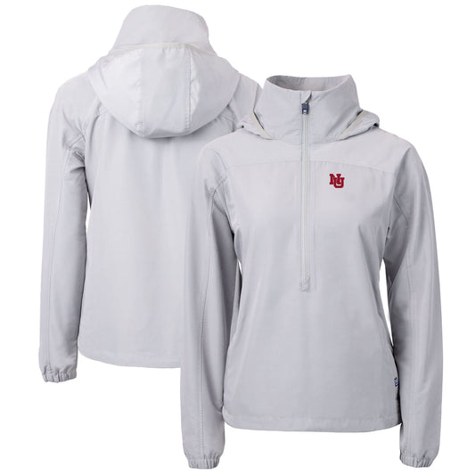 Women's Cutter & Buck Gray Nebraska Huskers Charter Eco Recycled Half-Zip Anorak Jacket