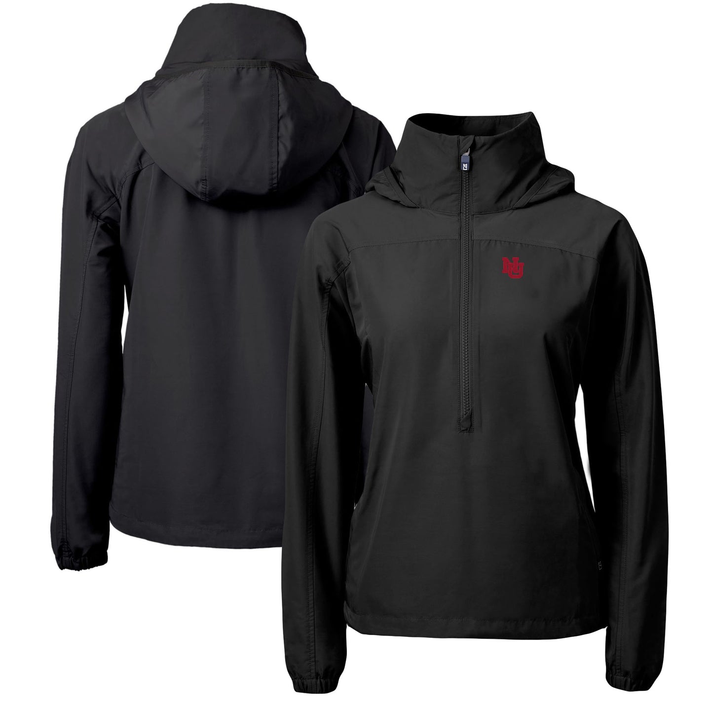 Women's Cutter & Buck Black Nebraska Huskers Charter Eco Recycled Half-Zip Anorak Jacket